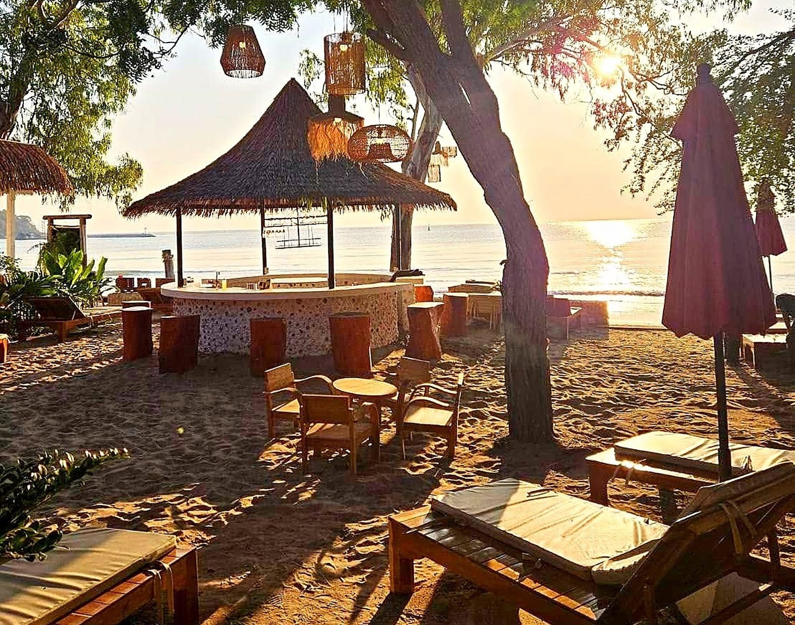 Beach bar at sunrise